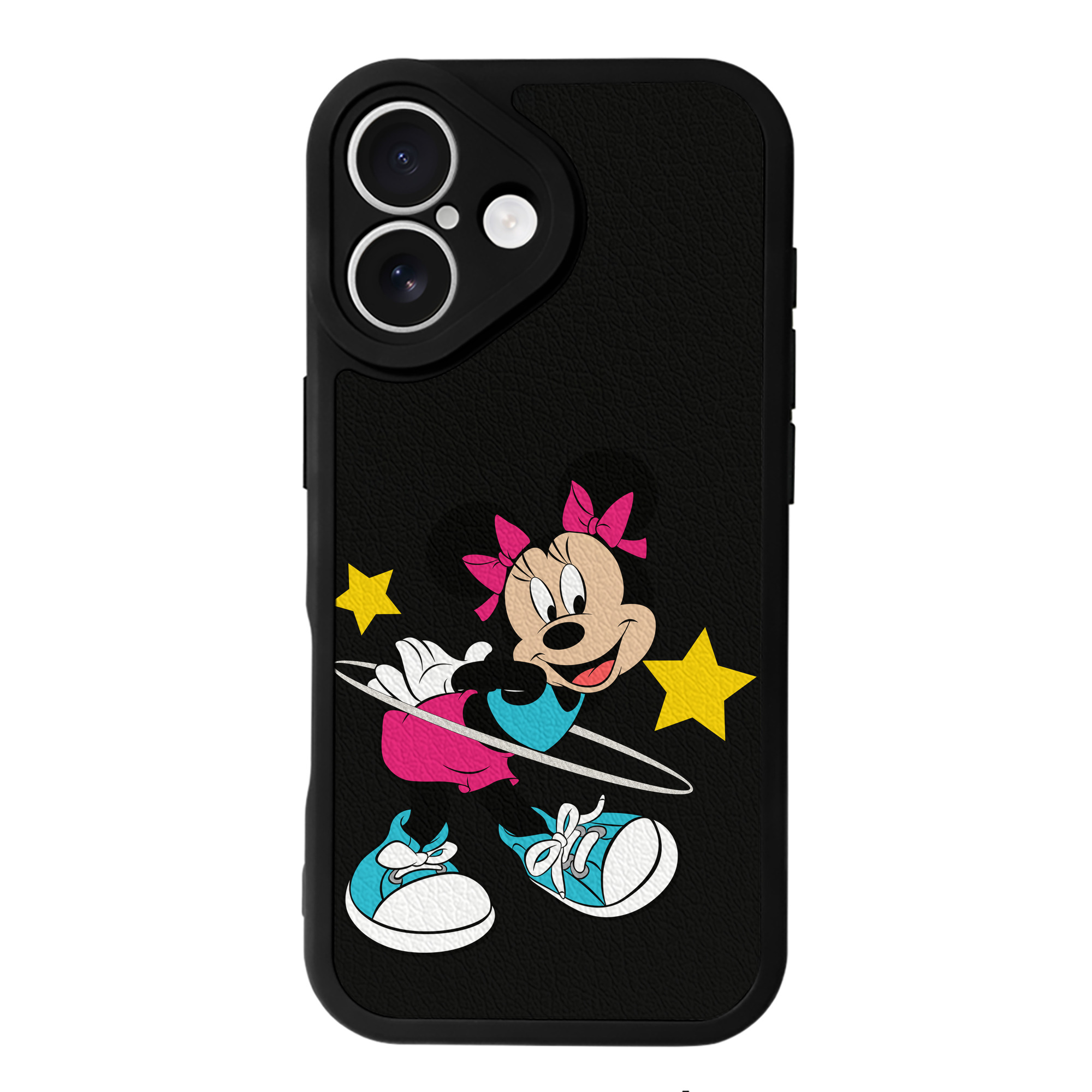 （画像用） ミッキーマウス Mickey Mouse 【iPhone 16シリーズ対応】シリコンスマホケース（レザー調） 材質：シリコン